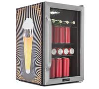Klarstein Beersafe Printing Birra 70L Frigo Vitrine avec Porte Vitrée E