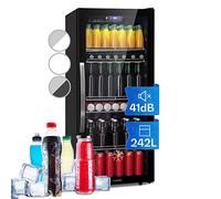 KLARSTEIN Beersafe Réfrigérateur à Boissons 242 L - Frigo avec Porte Vitrée, Noir | Éclairage LED, étagères métalliques amovibles, silencieux, pour boissons et canettes