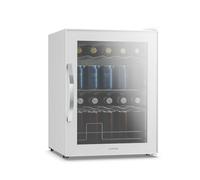 KLARSTEIN Beersafe Réfrigérateur à Boissons 60 L - Mini Frigo avec Porte Vitrée, Blanc | Éclairage LED, étagères métalliques amovibles, silencieux, pour boissons et canettes