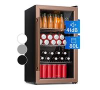 KLARSTEIN Beersafe Réfrigérateur à Boissons 80 L - Frigo avec Porte Vitrée, Cuivre | Éclairage LED, étagères métalliques amovibles, silencieux, pour boissons et canettes