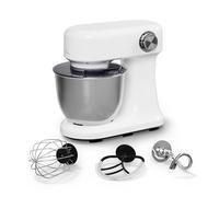 Klarstein Bella Evo Robot Pâtissier 1500W - 5L Bol Inox, 12 Vitesses, Système Planétaire, Pulse, Crochet, Fouet & Batteur, Robot Cuisine Multifonctions, Noir, Blanc