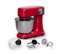 Klarstein Bella Evo Robot Pâtissier 1500W - 5L Bol Inox, 12 Vitesses, Système Planétaire, Pulse, Crochet, Fouet & Batteur, Robot Cuisine Multifonctions, Noir, Rouge