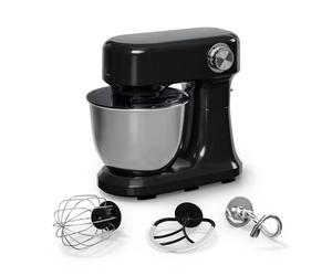 Klarstein Bella Evo Robot Pâtissier 1500W - 5L Bol Inox, 12 Vitesses, Système Planétaire, Pulse, Crochet, Fouet & Batteur, Robot Cuisine Multifonctions, Noir, Noir