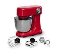 Klarstein Bella Evo Robot Pâtissier 1500W 5L Bol Inox 12 Vitesses Système Planétaire Pulse Robot de Cuisine Multifonctions Rouge