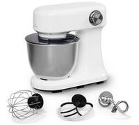 Klarstein Bella Evo Robot Pâtissier 1500W - 5L Bol Inox, 12 Vitesses, Système Planétaire, Pulse, Crochet, Fouet & Batteur, Robot Cuisine Multifonctions, Noir, Blanc