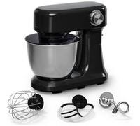 Klarstein Bella Evo Robot Pâtissier 1500W 5L Bol Inox 12 Vitesses Système Planétaire Robot de Cuisine Noir Noir