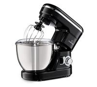 Klarstein Robot pâtissier Bella – 1200W, 6 vitesses, système planétaire, bol inox, Noir
