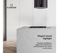 Klarstein Beretta Hotte aspirante insulaire avec filtre à charbon actif 35 cm (Ø) / 60 cm Noir