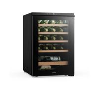 KLARSTEIN Bevora Réfrigérateur à vin 20 bouteilles - Cave à vin sur pied, élément de commande/de contrôle tactile 4-18 °C, porte vitrée anti UV, éclairage LED, clayettes en bois