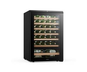 KLARSTEIN Bevora Réfrigérateur à vin 48 bouteilles - Cave à vin sur pied, commande tactile 4-18 °C, porte vitrée anti UV, éclairage LED, clayettes en bois
