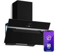 Klarstein BigBite Hotte Aspirante 60 cm Hotte Décorative 417 m³/h A+++ LED 3 Vitesses Tactile Recyclage/Évacuation Design Verre