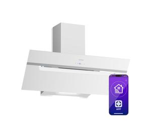 Klarstein BigBite Smart 90cm 417m³/h Hotte Décorative Blanc APPP