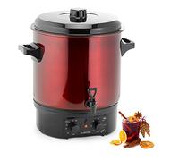 Klarstein Biggie - Stérilisateur électrique, Cuve à stériliser, Faitout, Marmite à vin chaud, 27 L, 2000 W, Température réglable, Minuterie jusqu’à 120 minutes, poignée isolantes, rouge