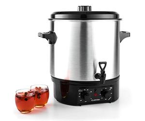 Klarstein Biggie - Stérilisateur électrique, Cuve à stériliser, Faitout, Marmite à vin chaud, 27 l, 2000 w, Température réglable, Minuterie jusqu’à 120 minutes, poignée isolantes, argent