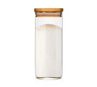 Klarstein Bocal carré avec couvercle en bambou