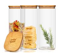 Klarstein Bocal carré avec couvercle en bambou