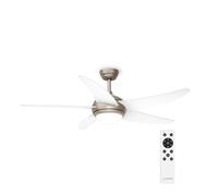 KLARSTEIN Bolero Ventilateur Plafond Avec Lumiere & Télécommande - 6 Vitesses, Silencieux, 132cm, 5 Pales, 3 Couleurs, Intérieur/Extérieur, Plafonnier Ventilateur, White