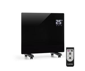 KLARSTEIN Bornholm Single - Radiateur à Convection, Pièces jusqu'à 25 m2, Protection IP24, 1000 W, Chauffage Rapide, Télécommande, Ecran Tactile LED, Mode ECO, Noir