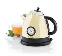 Klarstein Bouilloire électrique avec design classique et thermomètre analogique 1,7 litre crème