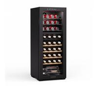 Klarstein Bovella 43cm 36 Bouteilles Cave à Vin 2 Zones Noir G