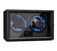 Klarstein Remontoir de montres Brienz 2 2 montres 4 modes aspect bois éclairage Noir