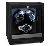 Klarstein Brienz 3 Remontoir de montre silencieux aspect bois pour trois montres, 4 modes de rotation et éclairage LED, alimentation USB