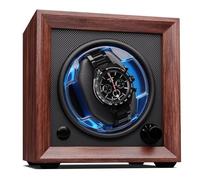 Klarstein Brienz 6 remontoirs silencieux pour 6 montres, aspect bois, avec 4 modes de rotation et éclairage LED, coussin en mousse à mémoire de forme, fonctionnement USB, noyer, 1 remontoir de montre