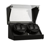 KLARSTEIN CA2PM - Remontoir de Montres, Coffret à Montres, capacité: 4 automatiques, 4 Modes de Mouvement, fenêtre, Aspect Carbone, Laque Piano, Secteur et Pile, Noir