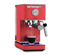 KLARSTEIN Cafetière expresso Pausa, machine à porte-filtre avec 1350 watts, machine à expresso 7-9 bars de pression, porte-filtre avec réservoir d'eau : 1,4 litre en acier inoxydable, rouge