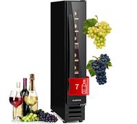 KLARSTEIN Cave a Vin Encastrable, Caves à Vin de 20L avec une Porte en Verre, Cave a Vins à Zone Unique, Bar Intérieur/Extérieur, Frigo a de Vieillissement, Mini à 7 Bouteilles