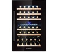 Klarstein Cave à vin encastrable 132 L Double zone 35 bouteilles Porte en verre Noir
