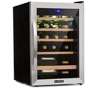 KLARSTEIN Cave a Vin, Réfrigérateur à Vin avec Porte en Verre, Cave à de Vieillissement, Zone Unique, Prosecco, Bière, Ecran Tactile, Réfrigérateur Bar, Frigo, Protection UV, 4-18°C, 19 Bouteilles