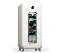 Klarstein Cave à vin réfrigérée à zone simple pour intérieur/extérieur, réfrigérateur bar, cave à vin avec porte en verre, mini réfrigérateur silencieux, petit contrôle tactile, 5-18°C, 15 bouteilles