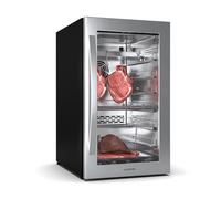Klarstein Cave de Maturation de Viande, 88L Frigo Vieillissement Viande avec Contrôle Température & Humidité, Éclairage UVC Antibactérien, Panneau Tactile, Porte Double Vitrage, Acier Inoxydable
