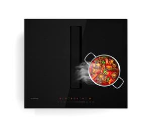 Klarstein Chef-Fusion FlexPrime 60cm Plaque Induction avec Hotte Intégrée Noir A