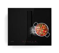 Klarstein Chef-Fusion Prime table à induction avec hotte intégrée - 7200 W, Boost 8400 W, 590 m³/h, classe énergétique A, Flex Zone, verre & inox, design compact, minuterie 99 min, noir