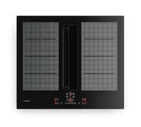 Klarstein ChefFusion 60cm Plaque Induction avec Hotte Intégrée 4 Feux Noir A