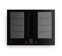 Klarstein ChefFusion Table de cuisson à induction avec hotte intégrée 70 cm - 4 zones, 7200 W, 504,3 m³/h, zones flexibles, recyclage et évacuation