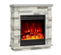 Klarstein Cheminée Electrique, Chauffage Electrique de 1800W, Cheminee avec Effet Flamme en LED et Bûches en Bois, Télécommande, Programmable, Minuterie, Contrôle Automatique de la Température