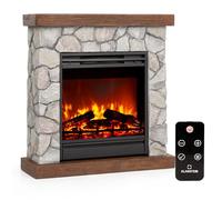 Klarstein Cheminée Electrique, Chauffage Electrique de 1800W, Cheminee avec Effet Flamme en LED et Bûches en Bois, Télécommande, Programmable, Minuterie, Contrôle Automatique de la Température