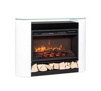 Klarstein Cheminée Electrique d'Intérieur, Chauffage Electrique de 1800W, Fausse Cheminée Decorative avec Effet Flamme en LED, Télécommande Inclus, Programmable, Minuterie, Thermostat Réglable