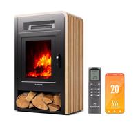 KLARSTEIN Cheminée Electrique d'Intérieur, Chauffage Electrique de 1900W, Fausse Cheminée Decorative avec Effet Flamme en LED, Télécommande Inclus, Programmable, Minuterie, Thermostat Réglable