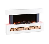 Klarstein Cheminee Electrique Effet Flamme, Cheminée Electrique Decorative Chauffante de 2000W, Télécommande et Minuterie, Fausse Cheminée a LED, Chauffage Cheminée Électrique Murale a Poser