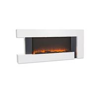 Klarstein Cheminee Electrique Effet Flamme, Cheminée Electrique Decorative Chauffante de 2000W, Télécommande et Minuterie, Fausse Cheminée a LED, Chauffage Cheminée Électrique Murale a Poser