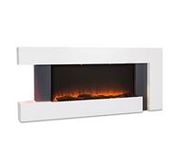 Klarstein Cheminee Electrique Effet Flamme Decorative Chauffante de 2000W, Télécommande et Minuterie, Fausse Cheminée a LED, Chauffage Électrique Murale a Poser