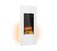 Klarstein Cheminée Electrique Encastrable, Chauffage de 2000W, Fausse Decorative Murale avec Effet Flamme en LED, Télécommande Inclus, Programmable, Minuterie, Thermostat Réglable