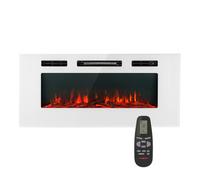 Klarstein Cheminée Electrique Encastrable, Chauffage Electrique de 1800W, Fausse Cheminée Decorative Murale avec Effet Flamme en LED, Télécommande Inclus, Programmable, Minuterie, Thermostat Réglable