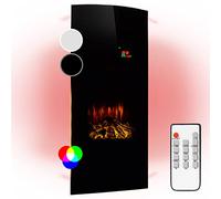 Klarstein Lamington Cheminée électrique 2000 W Flammes LED Chauffage à air pulsé Minuterie éclairage d'ambiance