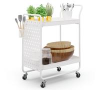 Klarstein Desserte à Roulettes, Chariot de Rangement et Service sur Roulettes, Desserte Cuisine et Bar, Petite Etagere de Rangement pour Fruits et Légumes, Dessertes Compacte, Meuble Cuisine Rangement