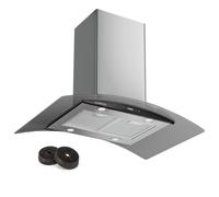 Klarstein Hotte Aspirante 90 cm, Hotte Aspirante Silencieuse, Hotte de Cuisine 90cm avec Lampes LED, Débit d'Air Puissant de 600 m³/h, Hotte avec Évacuation, Filtre à Graisse en Aluminium
